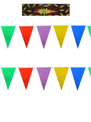 Vlaggenlijn puntvlaggetjes bonte kleuren BRANDVERTRAGEND