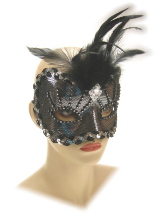 Oogmasker Venetiaans zwart-zilver