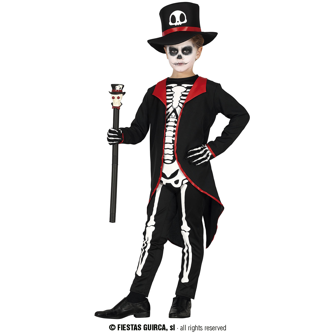 Halloween Jongens Kostuum Elegant Skeleton 3-delig