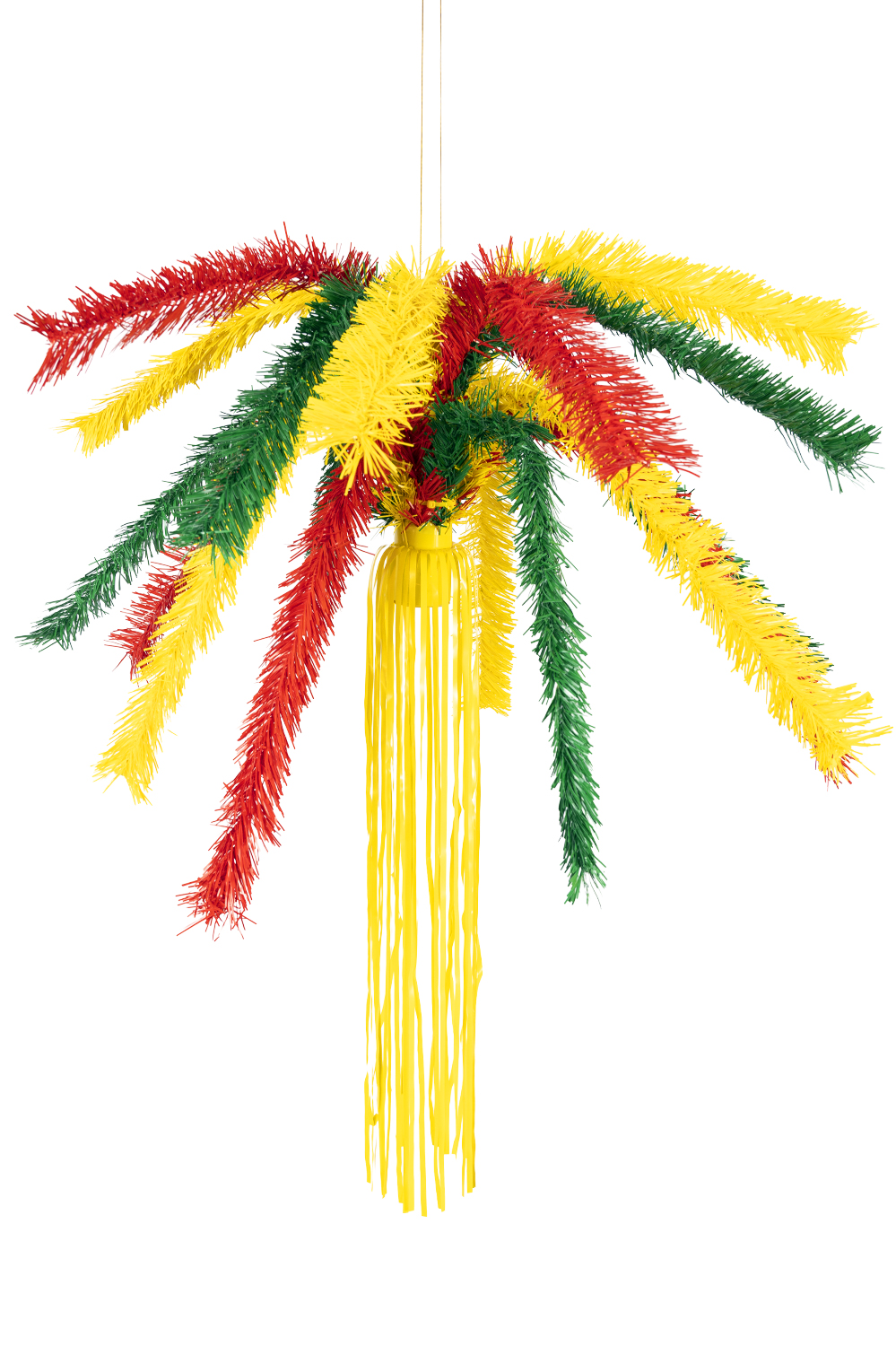 PVC Fontein rood geel groen met gele slierten brandvertragend