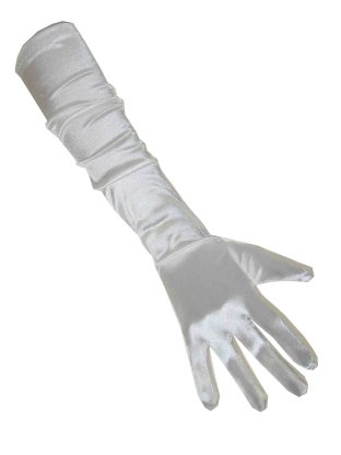 Handschoenen satijn wit lang
