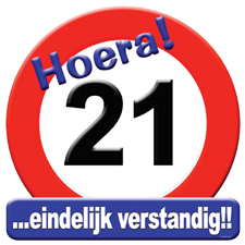 Huldeschild rond 21 jaar