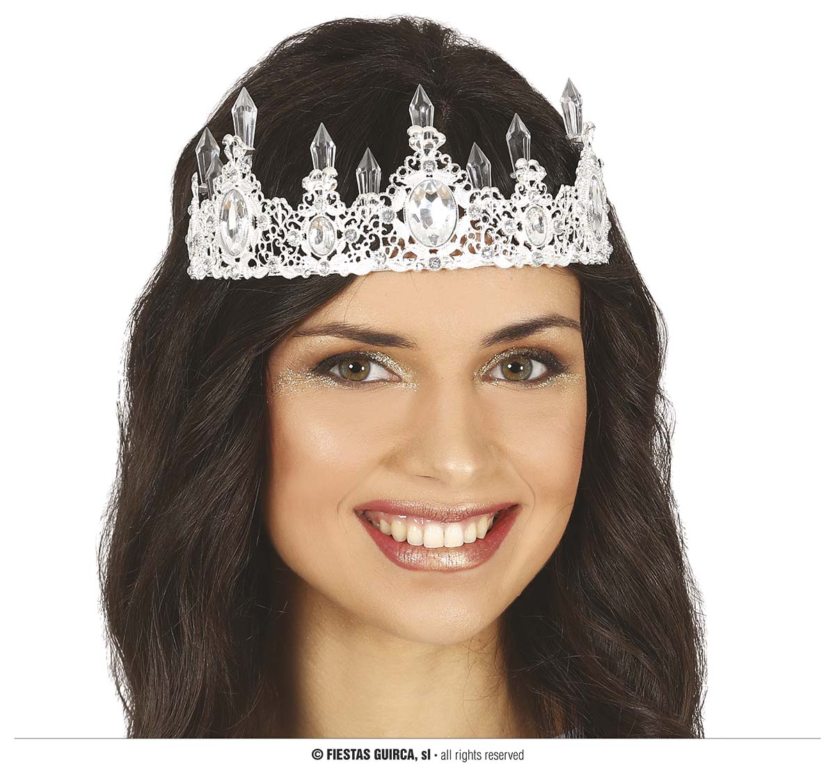 Strass Kroontje Silver Metallic Diadeem