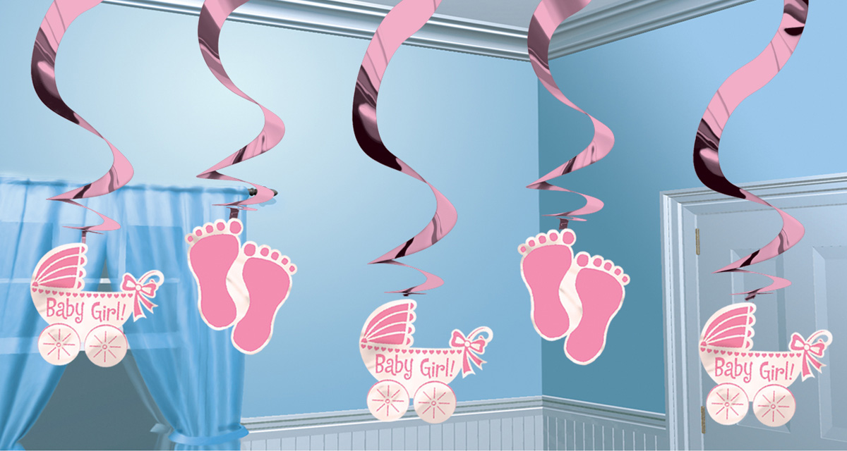 Hangdecoratie spiraal baby girl