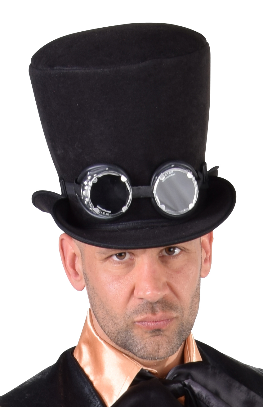 Hoge hoed Steampunk zwart