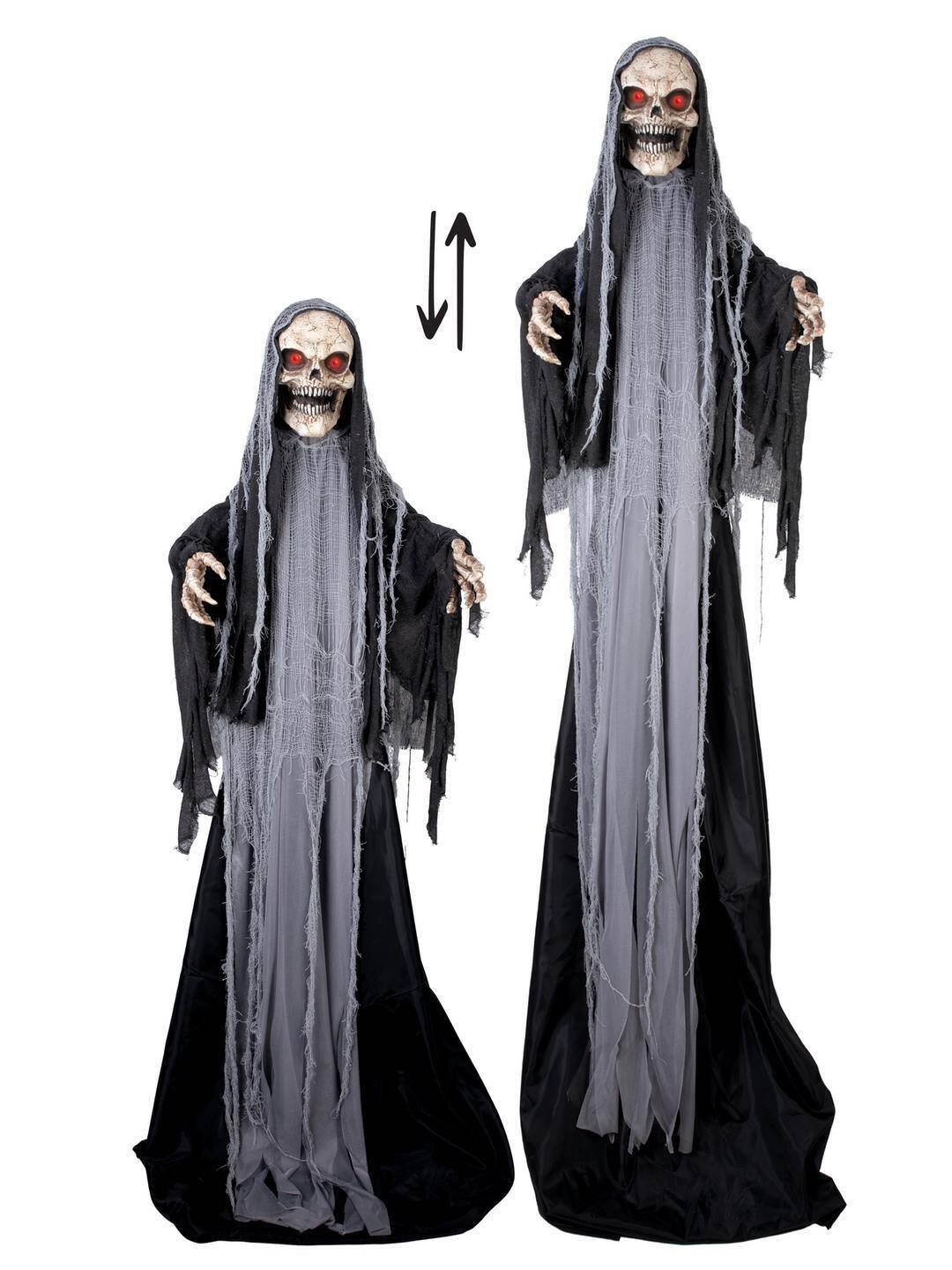 Halloween Growing Reaper Pop met Beweging, Geluid en Lichtjes 180cm -240cm NIEUW 2025