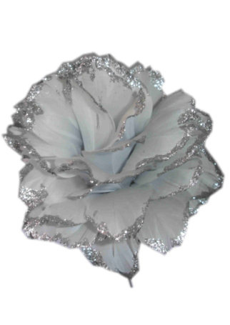 Bloem zilver met glitters