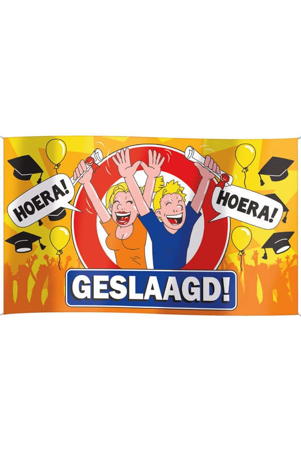 Vlag Geslaagd Cartoon 90x150 cm