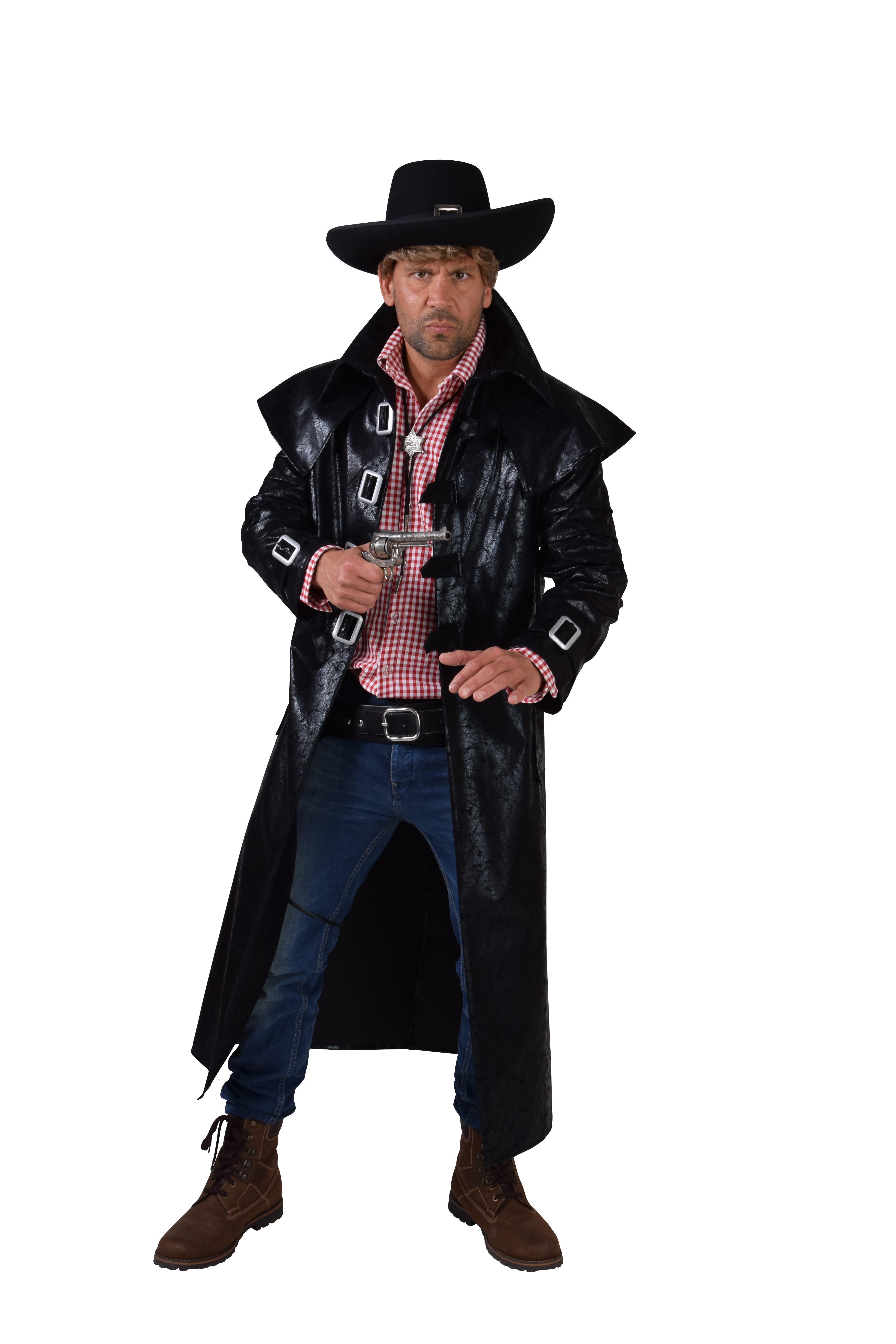 Mantel Zwart met Zilveren Gespen Cowboy
