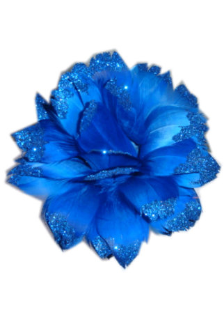 Bloem blauw met glitters