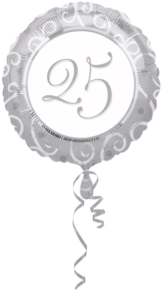 Ballon helium rond 25 jarig Huwelijk-Jubileum