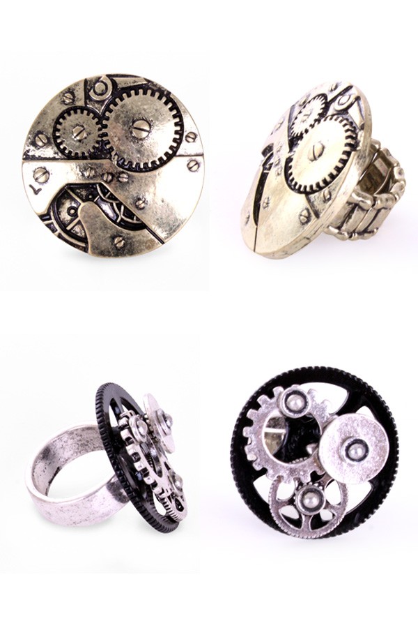 Ring Steampunk met tandwieltjes