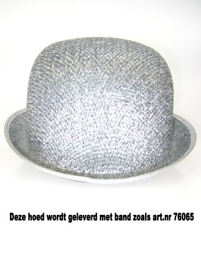 Bolhoed lurex glitter zilver