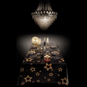 Tafelkleed Zwart met Gouden Sterren