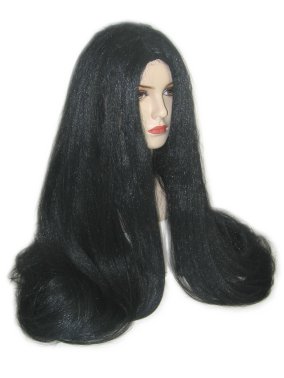 Pruik zwart super lang haar