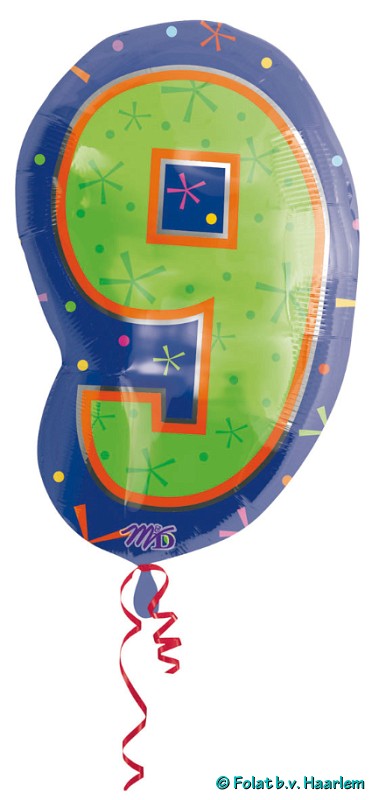 Ballon helium cijfer 9