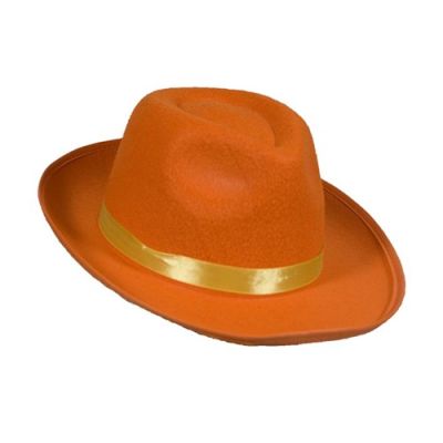 Blues Brothers hoed vilt oranje 