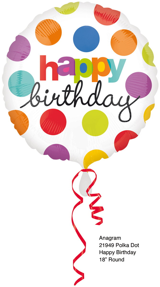 Ballon helium rond Happy birthday 