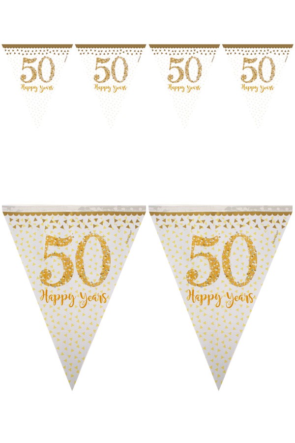 Vlaggenlijn 50 Happy Years Goud 4 meter