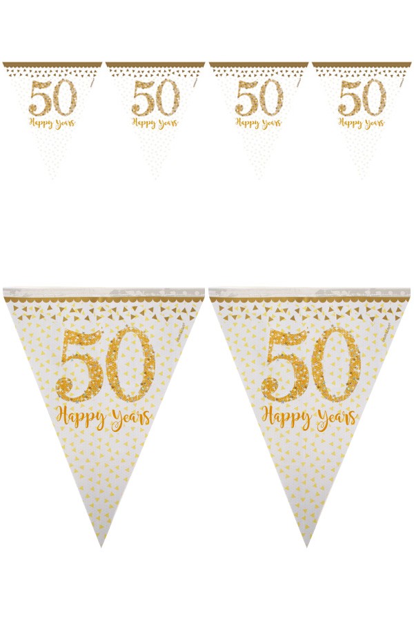 Vlaggenlijn 50 Happy Years Goud 4 meter